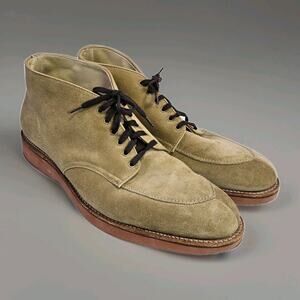 Alden x Leffot Chukka Boot Mens 12 Algonquin Split Toe Tan Suede Goodyear Sole